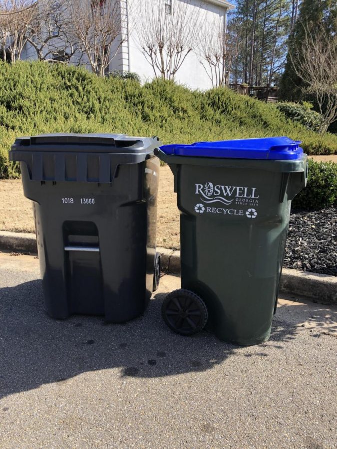 Roswells new bins are now complete with the Roswell City logo which have now been distributed to every home in the Roswell district.  Credit: Ava Weinreb