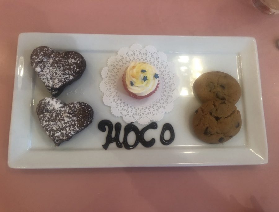  The “Delicious Desserts Sampler.” The waitresses wrote “hoco” on it in honor of homecoming.
Credit:  Macey MacArthur