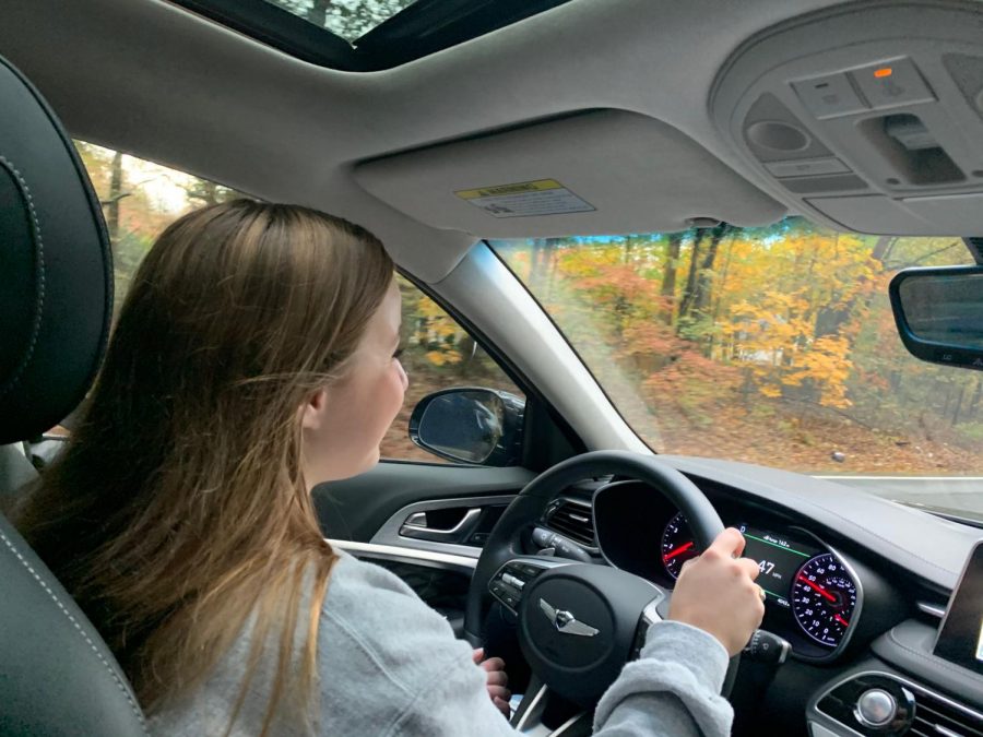 Freshman Hannah Chambers driving around and learning the rules on the road.
cred: Hannah Chambers
