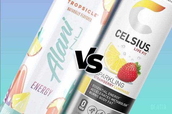 The two competing energy drinks side by side in the flavors Tropsicle and Strawberry Lemonade. (Credit: Chesbrewco)