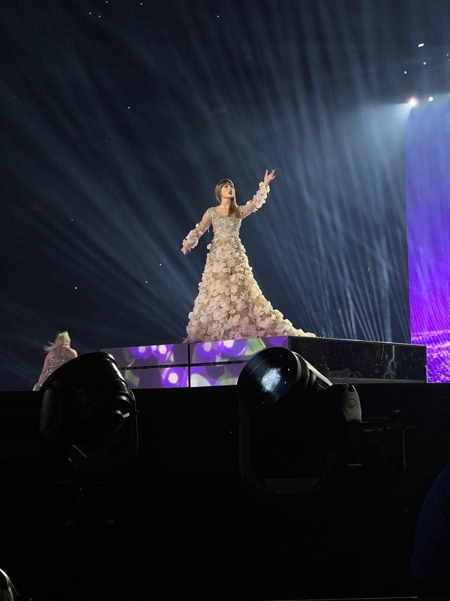 Our overall favorite outfit change of her shows. Taylor looks so beautiful and majestic in her dress while she sings “Enchanted.” This was the only song she played from “Speak Now” so we can see why she made it so special. (Credit: Ava Golightly)
