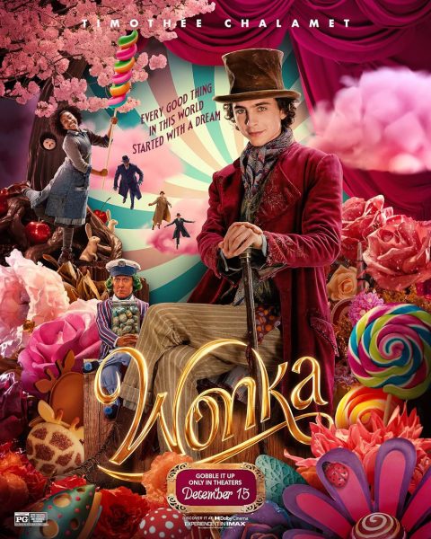 The Wonka movie release poster posted online and in theaters. (Credit: Wikipedia) 