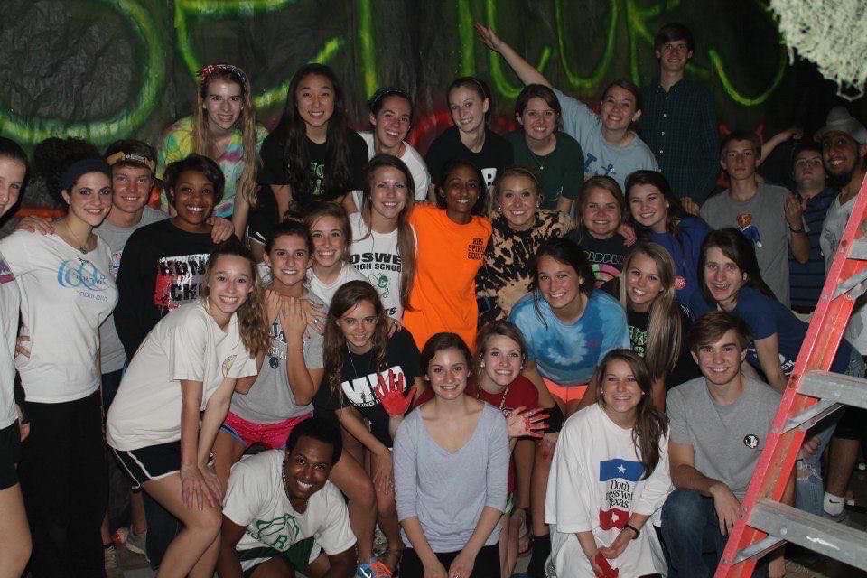 The class of 2013 participates in a Roswell tradition of decorating the hallways for homecoming. 